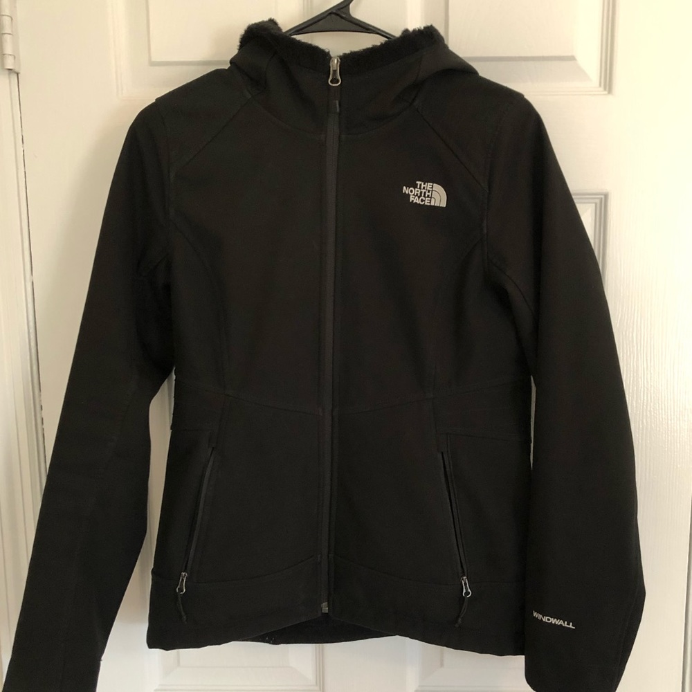 North Face Windwall fleece lined hooded jacket